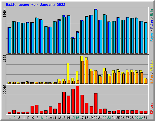 Daily usage for January 2022