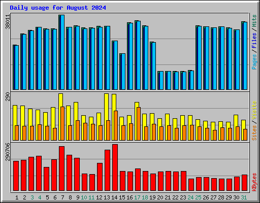 Daily usage for August 2024