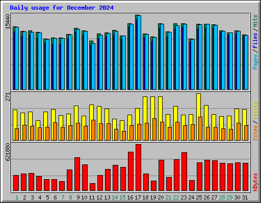Daily usage for December 2024