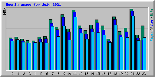 Hourly usage for July 2021