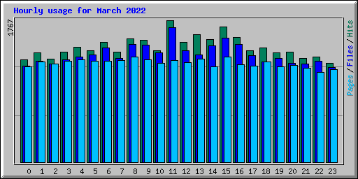 Hourly usage for March 2022