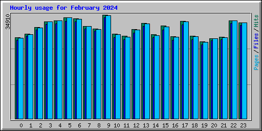 Hourly usage for February 2024