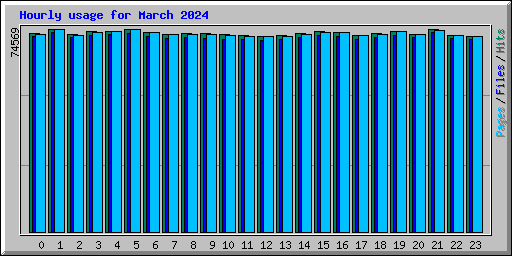 Hourly usage for March 2024