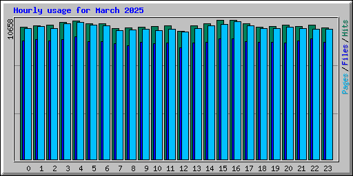 Hourly usage for March 2025