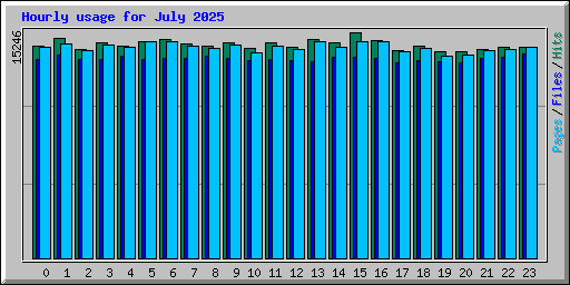 Hourly usage for July 2025