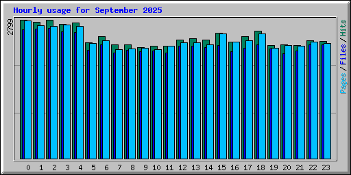 Hourly usage for September 2025